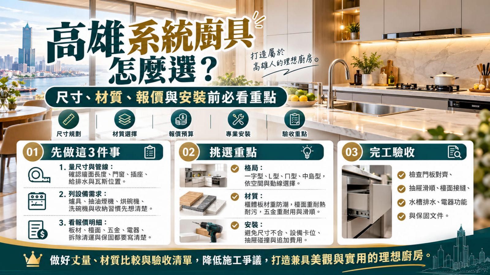 高雄系統廚具怎麼選？尺寸不合、報價落差與安裝問題的8步排查方法